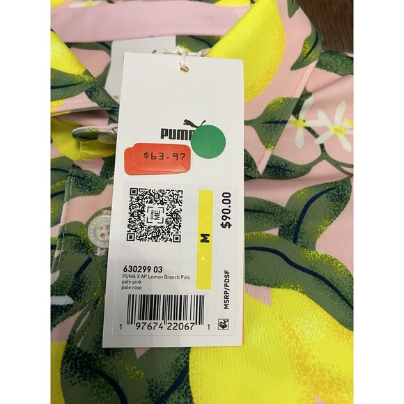 Puma Man's Size M - Arnold Palmer Lemon Branch Golf Polo 630299-03 MSRP $90 - Picture 4 of 5